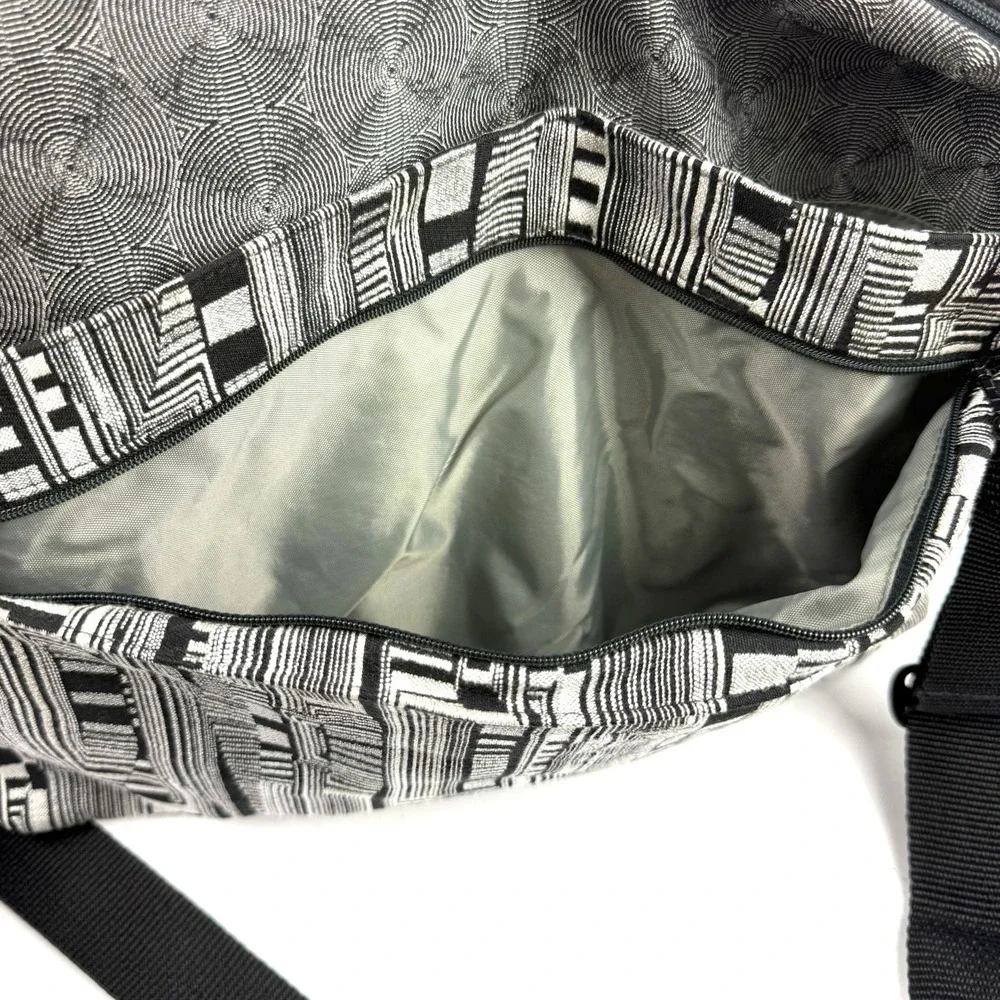 Maruca Messenger Bag Optic Beat Black Tapestry Handbag Handmade Colorado USA